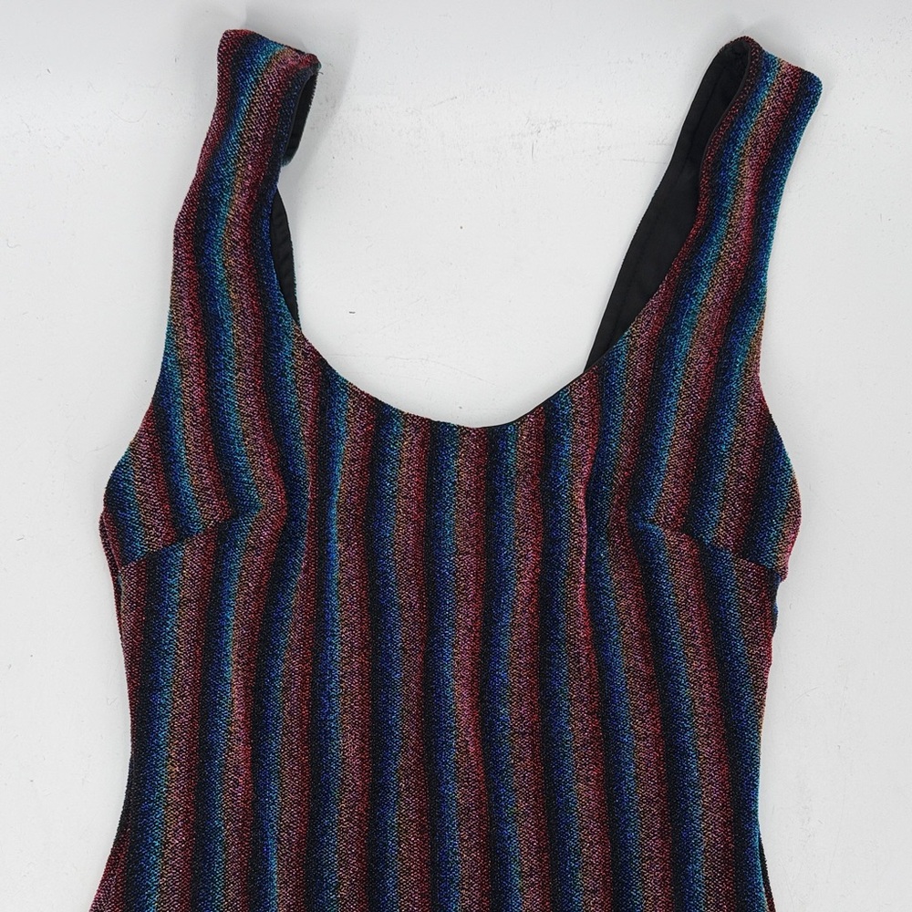 Fashion Nova Striped Multicolor Bodycon Dress large